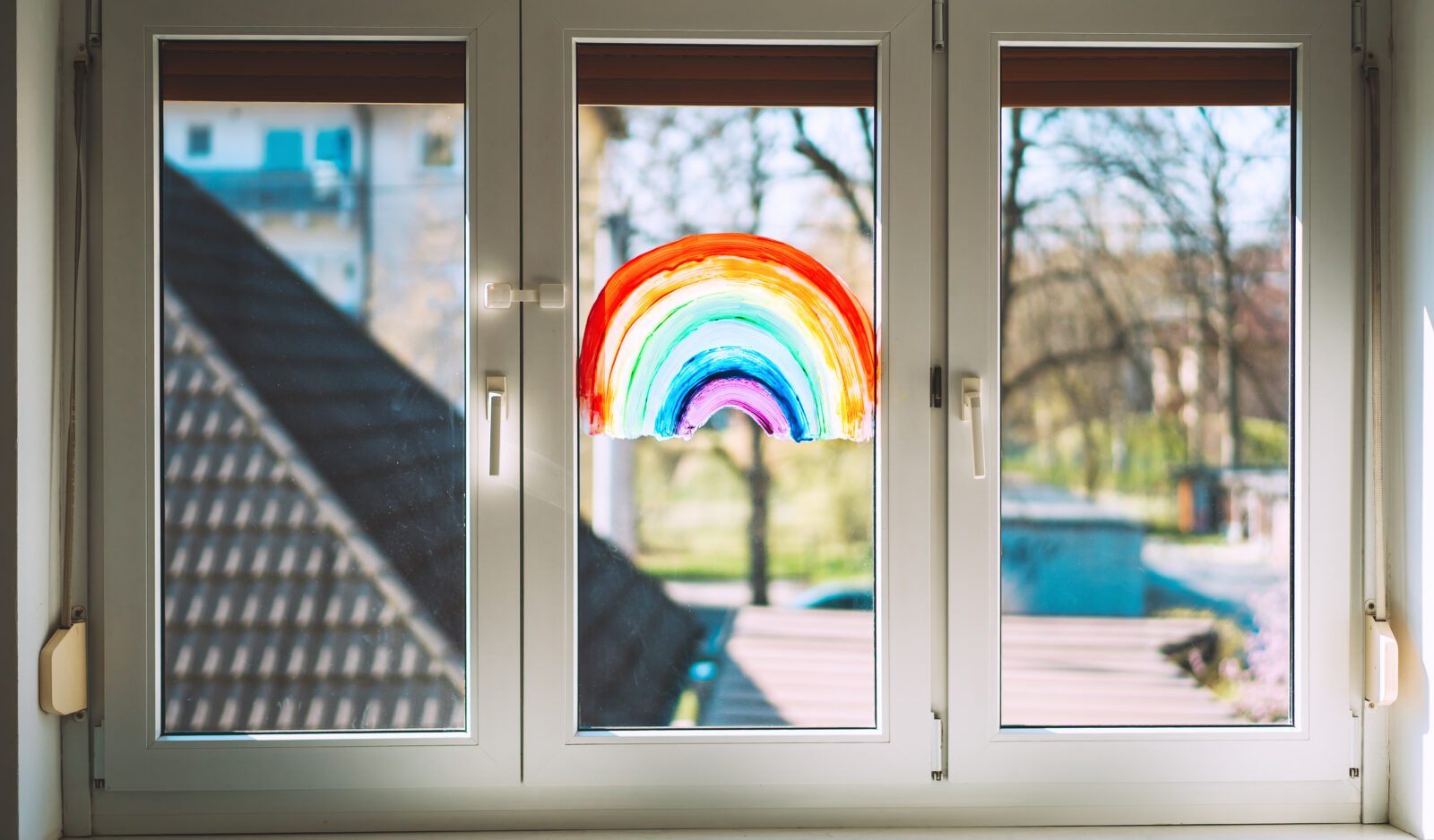 Rainbow Painted on Childcare Center Door