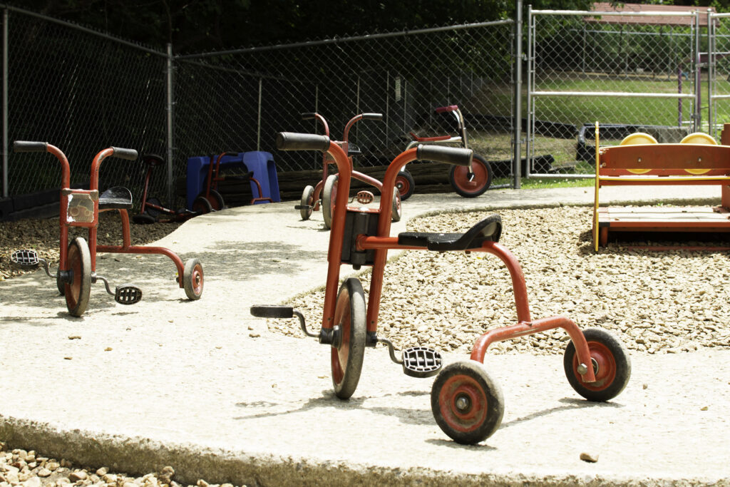 Angeles Trikes on Bon Aqua Child Care Center's riding track.